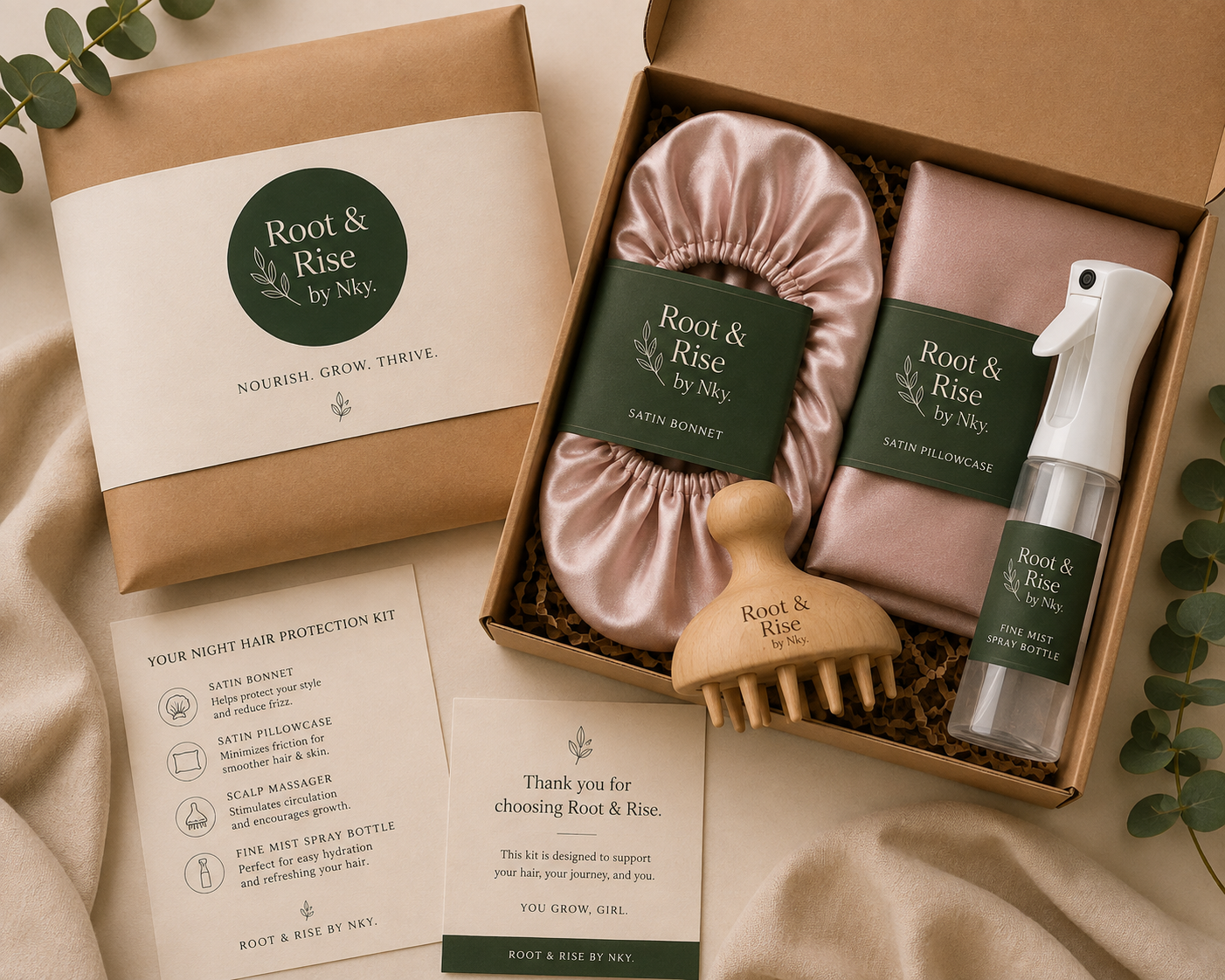 Night Hair Protection Kit for Dry, Curly & Breakage-Prone Hair